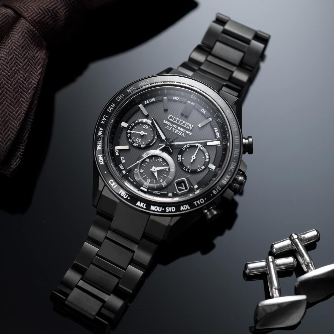 Citizen CC4055-65E นาฬิกาผู้ชาย Eco-Drive Satellite Wave GPS Men's Watch