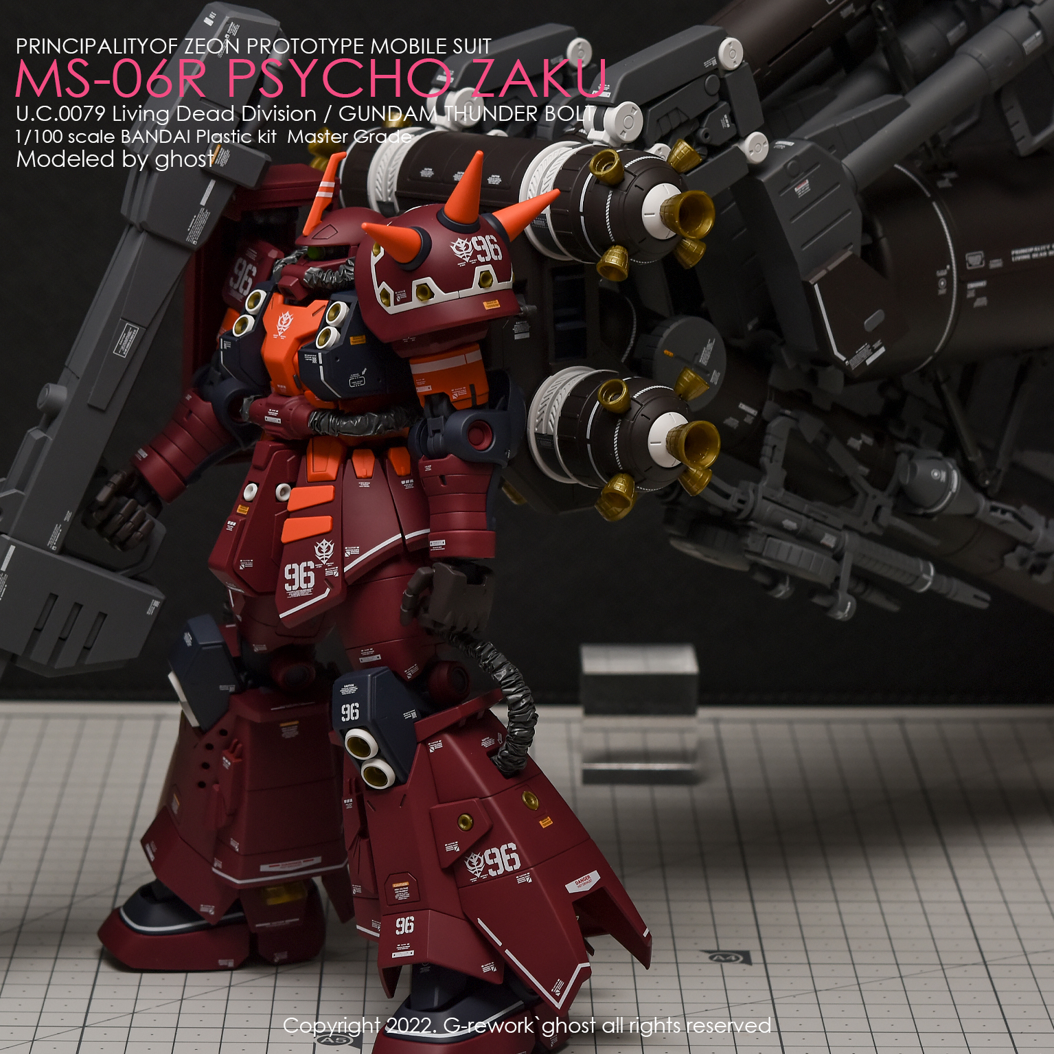 G-REWORK CUSTOM DECAL MG 1/100 MS-06R PSYCHO ZAKU VER.KA