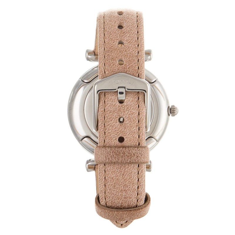 Fossil ES4343 นาฬิกาผู้หญิง Fossil รุ่น ES4343, Carlie Three-Hand Sand Leather Women's Watch