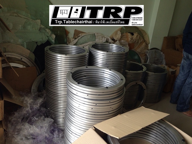 จานหมุน,รางหมุนอลูมิเนียม,จานหมุนกระจก,จานหมุนโต๊ะจีน,จานหมุนโต๊ะอาหาร เลซีซูซัน Lazy Susan Turntable 懒惰的苏珊 旋转底座 食品转盘 ขนาด 16 นิ้ว (ใช้กับกระจก 70 ซม.สำหรับโต๊ะกลม 130 ซม.) Trp.Tablewarethai / ทีอาร์พี.เทเบิ้ลแวร์ไทย