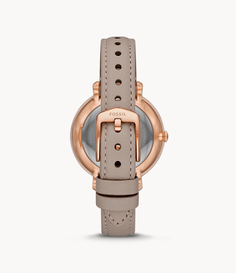 Fossil ES5091 นาฬิกาผู้หญิง Jacqueline Solar-Powered Grey Eco Leather Women's Watch