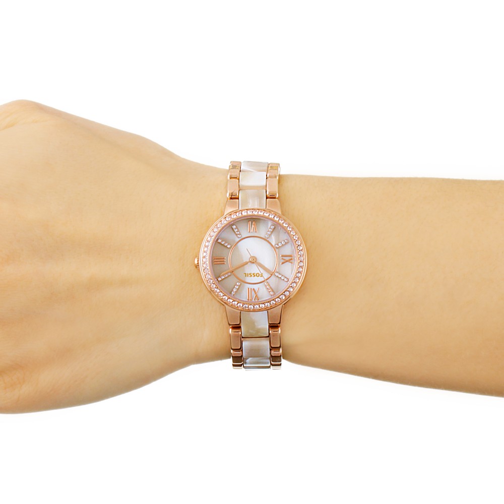 Fossil ES3716 นาฬิกาผู้หญิง Fossil รุ่น ES3716, Virginia Crystals Women's Watch