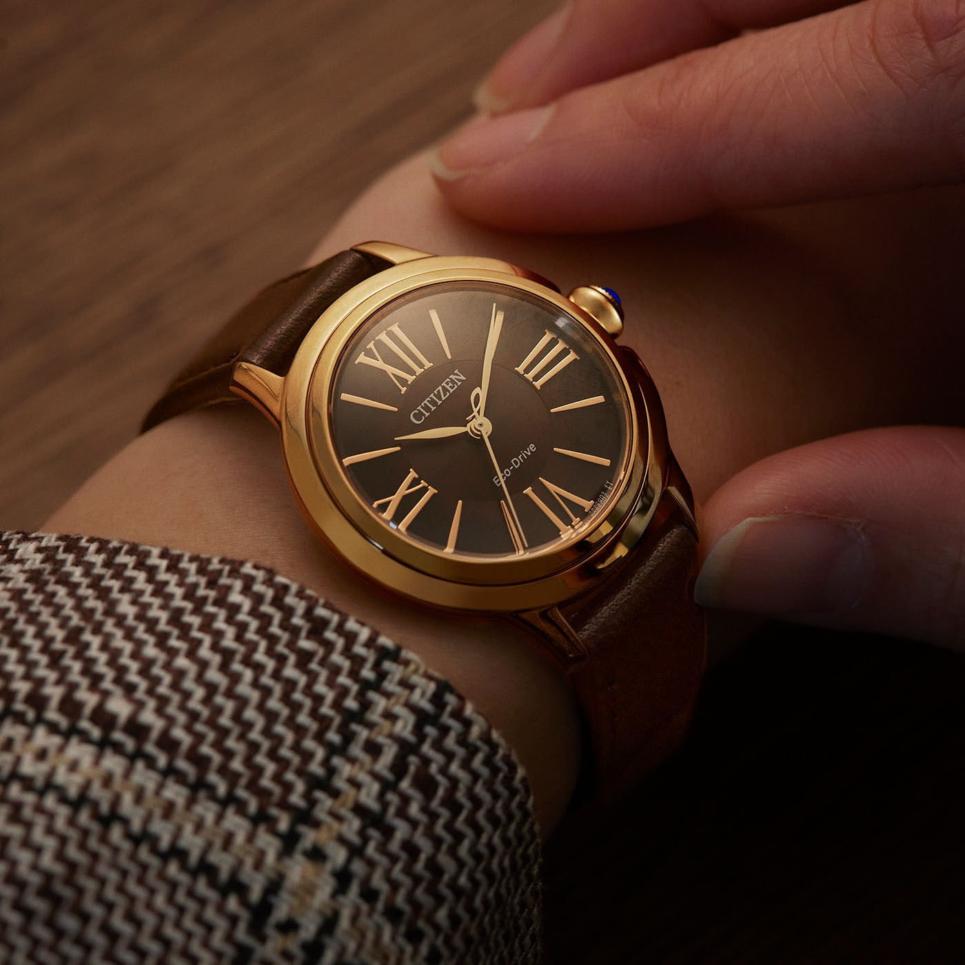 Citizen EM1163-09X นาฬิกาผู้หญิง Citizen l ROUND Collection Eco-Drive Women's Watch