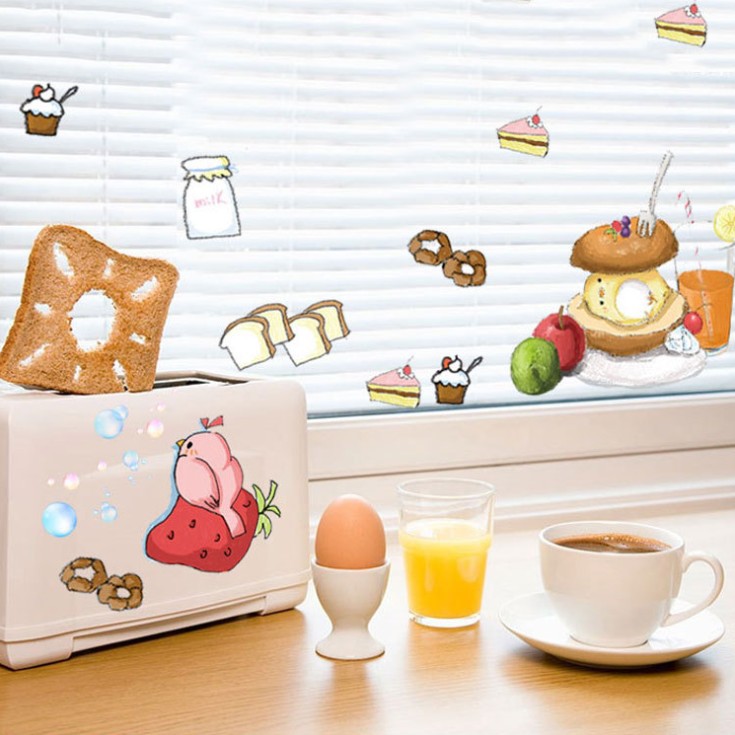 สติ๊กเกอร์ตกแต่งผนัง ขนาด 50x70 ซม. เนื้อ PVC มีกาวในตัว ไม่ทำลายผนัง เซต 4/4