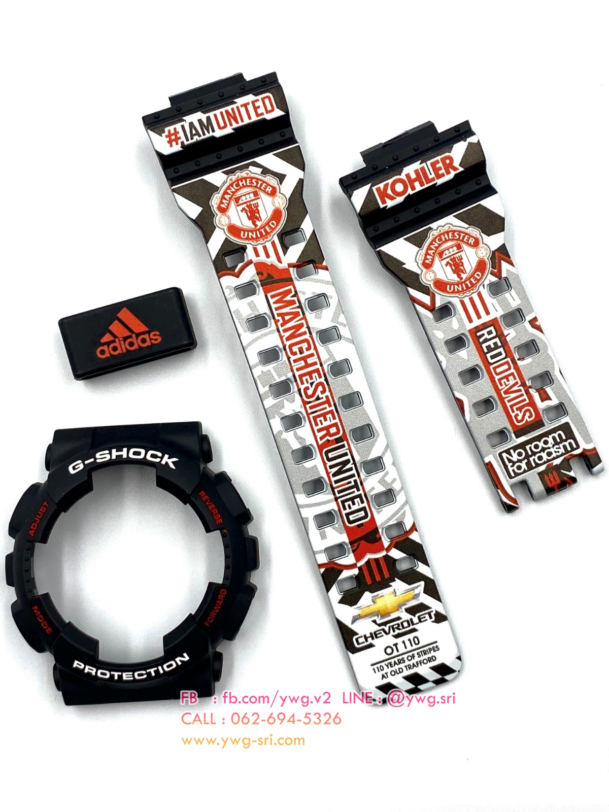 กรอบสาย G-SHOCK แท้✅ สีดำด้าน สกรีนลาย Man United ใส่ได้กับรุ่น GA-100 ,GA-110 ,GA-120 ,GA-140 ,GAX-100 ,GD-100 ,GD-120