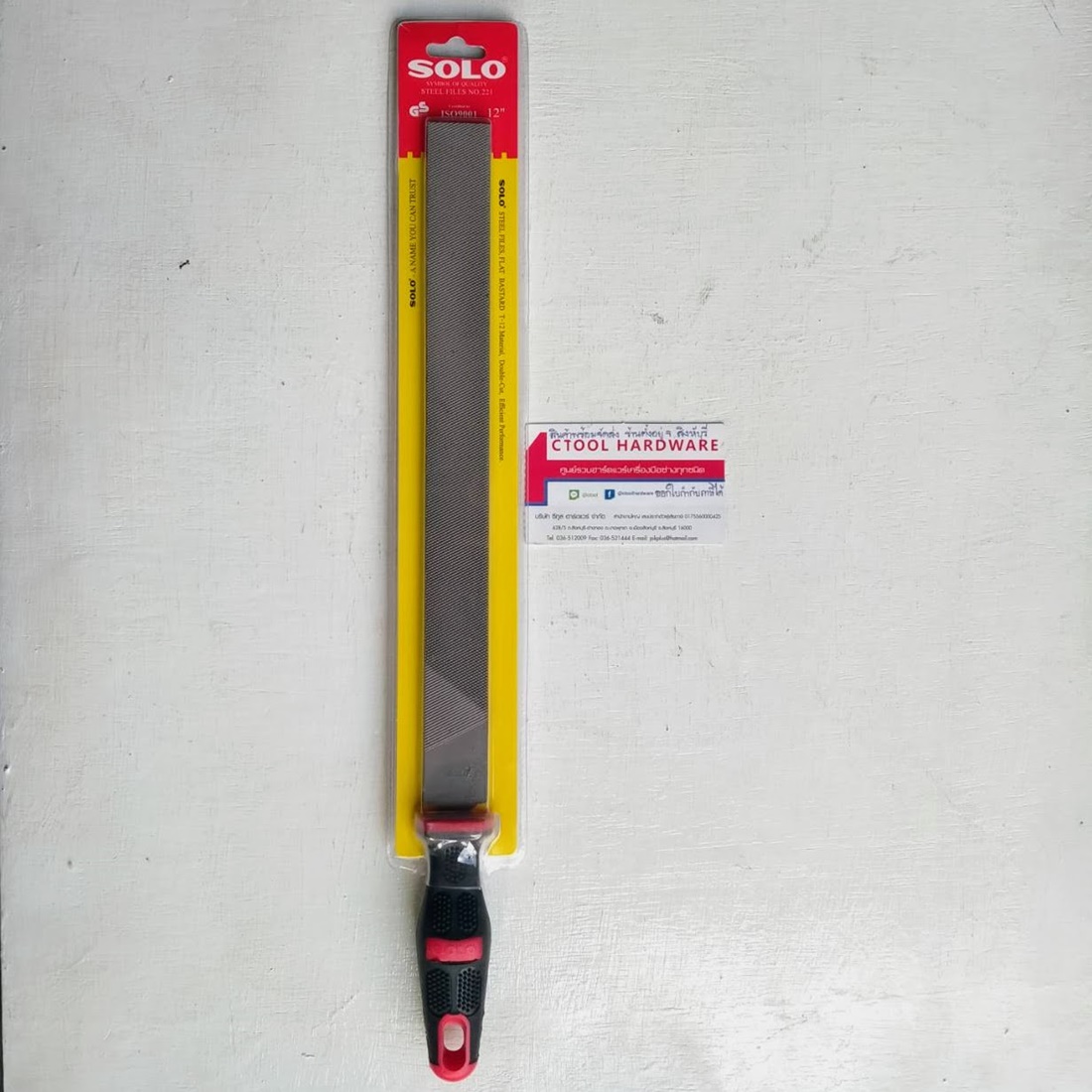 ตะไบแบนหยาบพร้อมด้าม 12นิ้ว #221-12" SOLO ของแท้ 100% - Authentic Flat Bastard Hand File - ซีทูล Ctoolhardware
