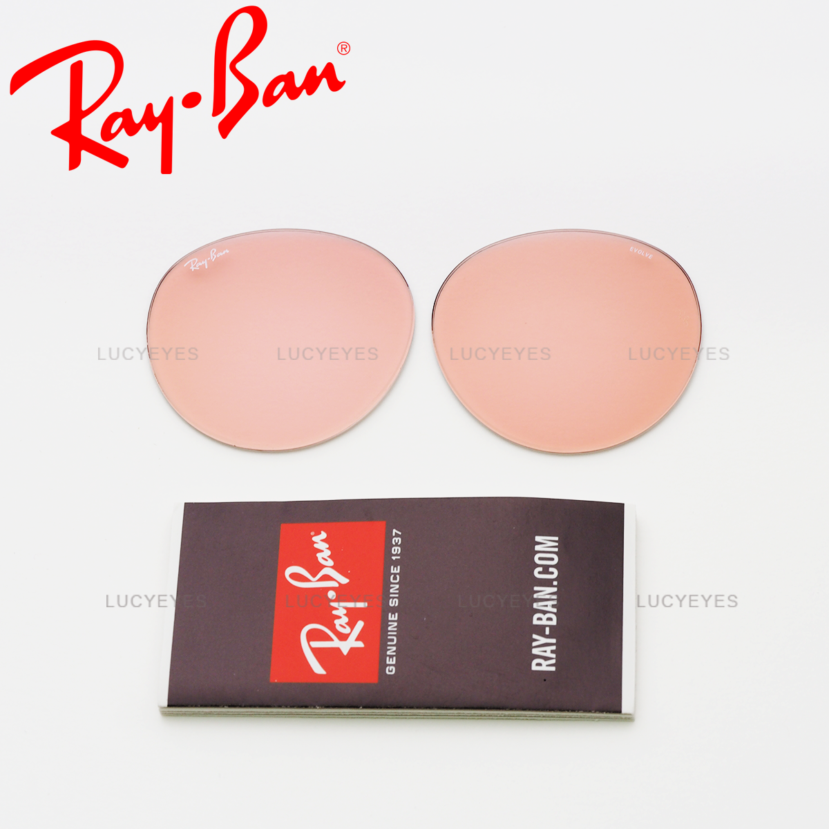 เลนส์ RAYBAN แท้ 100% RB3447 9065V7, ROUND METAL, Photochromic เลนส์เปลี่ยนสีชมพู