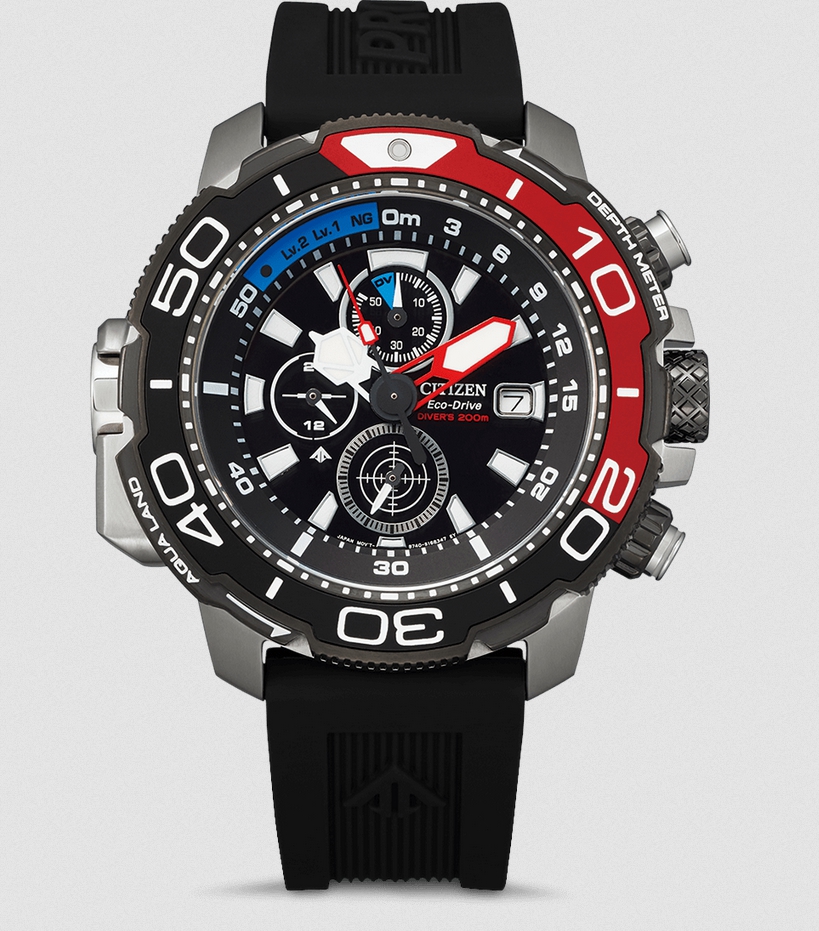 Citizen BJ2167-03E นาฬิกาผู้ชาย Eco-Drive Promaster Aqualand Chronograph Diver's Men's Watch