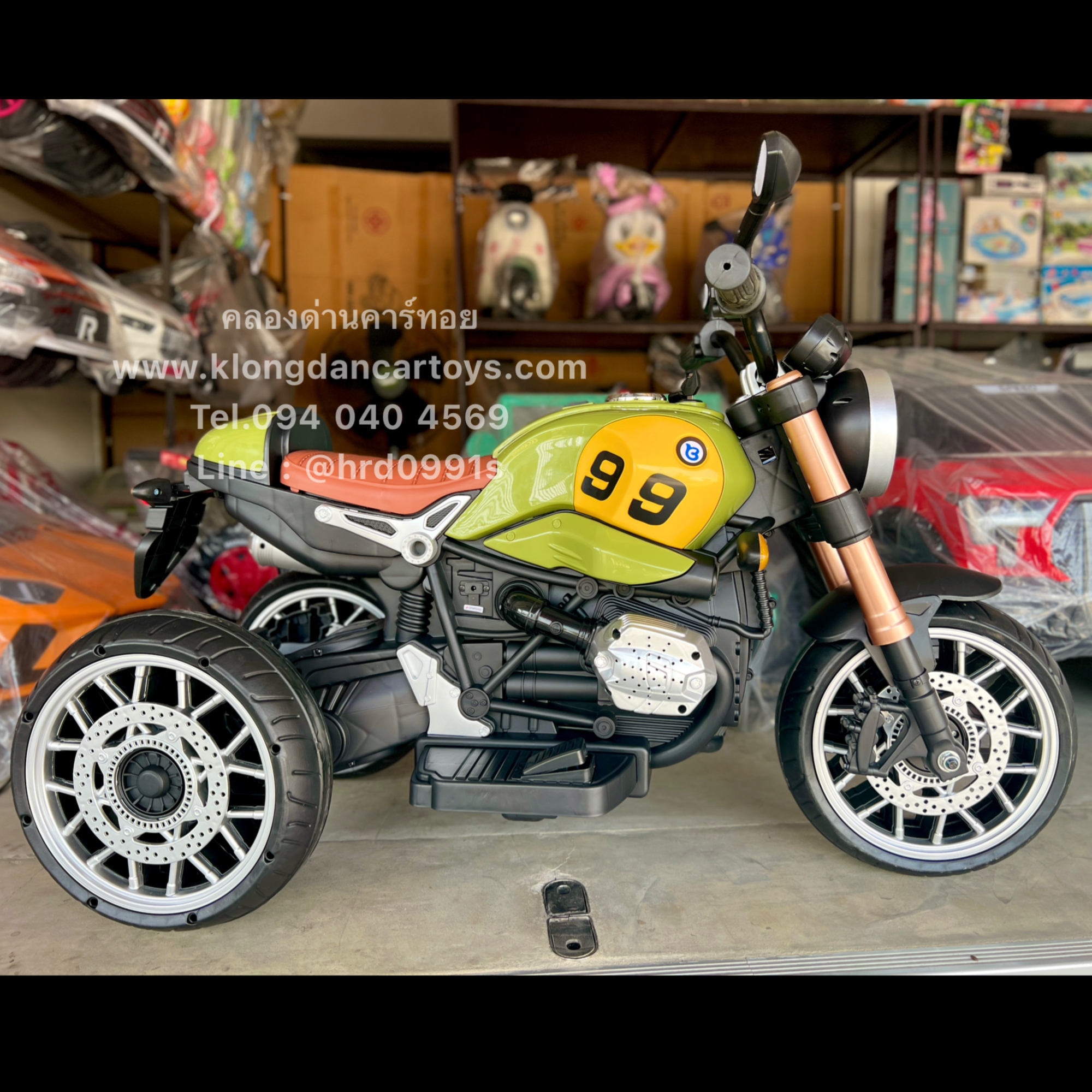 รถมอไซค์เด็กวินเทจBMWแบตเตอรี่💥คันใหญ่ บูลทูธเพลงได้💥(2มอเตอร์,แบต12v4.5a, เล่นusd mp3)