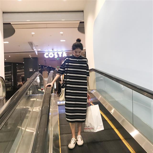 ชุดคลุมท้องแฟชั่นเกาหลี ผ้ายืดตัว เนื้อนิ่ม ใส่สบายค่ะ M L XL XXL