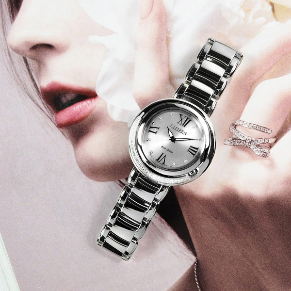Citizen EX1120-53X นาฬิกาข้อมือผู้หญิง Citizen Eco-Drive Genuine Diamonds Elegant Women's Watch