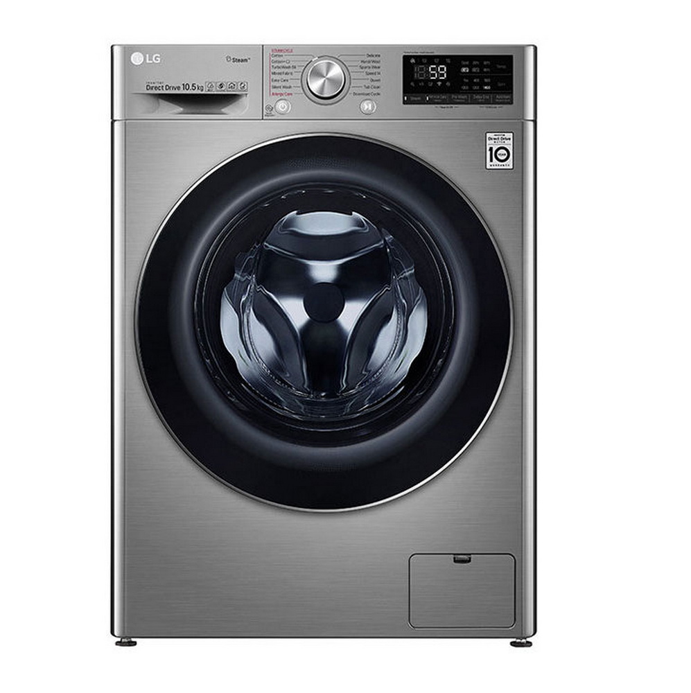 เครื่องซักผ้าฝาหน้า LG 10.5 กก. สีเงิน 1400RPM inverter รุ่น FV1450S3V