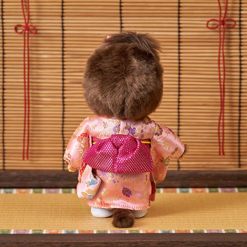 [PRE-ORDER] ตุ๊กตา ม่อนชิชิ กิโมโน สีชมพู Size S ม่อนชิชิจัง Monchhichi 14 x 8 x 21 cm นำเข้าจากญี่ปุ่น オリジナル お着物モンチッチ 女の子（ピンク） IPM-17-Z