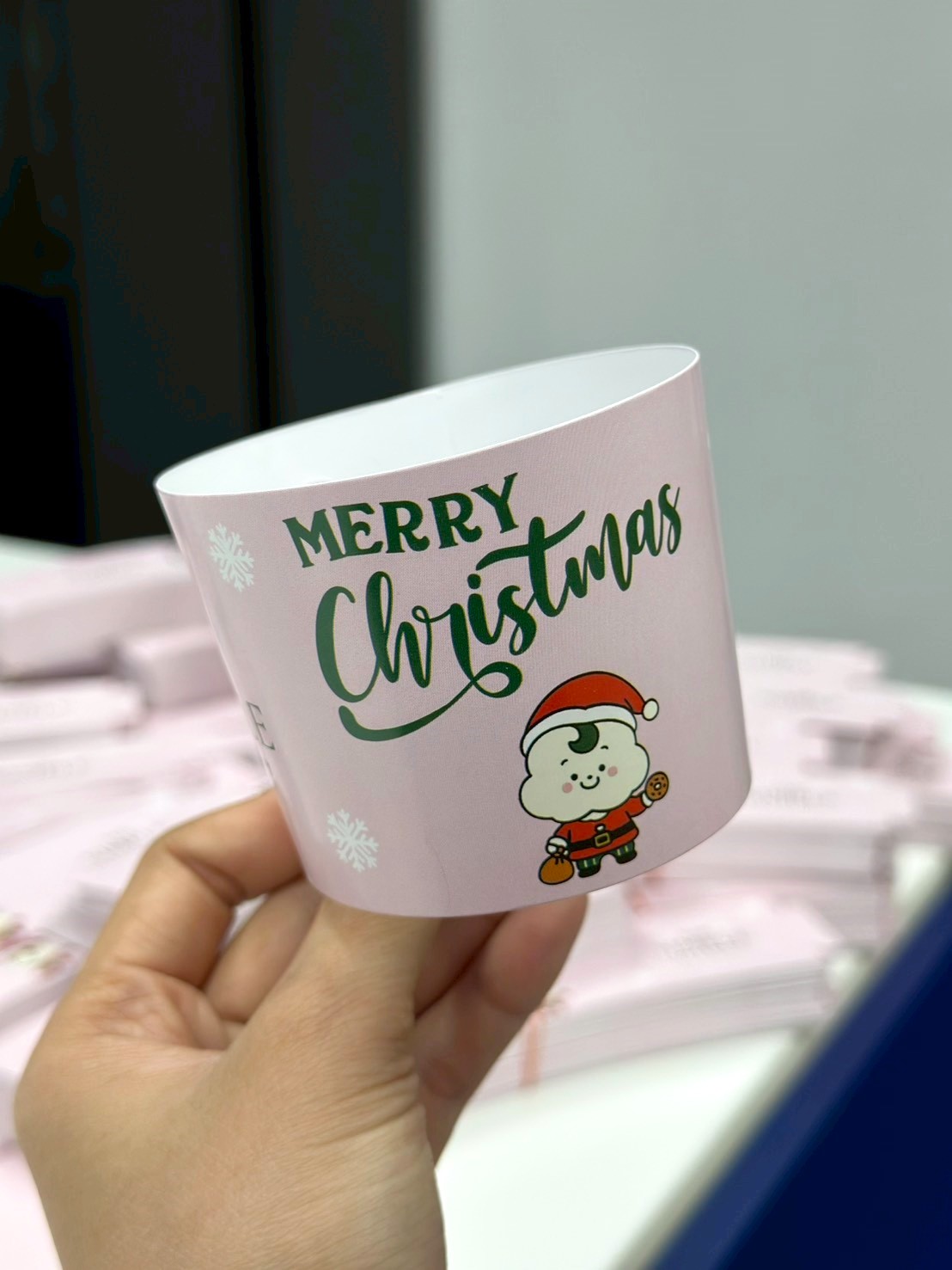 ผลงานปลอกสวมแก้ว พิมพ์โลโก้