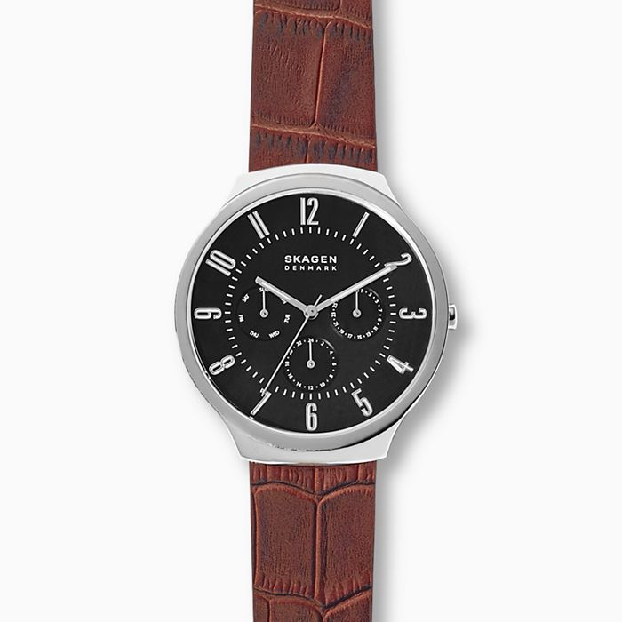 Skagen SKW6536 นาฬิกาผู้ชาย Grenen Leather Multifunction Quartz Men's Watch
