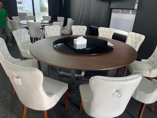 Round Table 圆桌会议 餐桌 中式餐桌 配有旋转镜组 โต๊ะกลมหินอ่อน ขนาด 360 cm.จานหมุน 280 cm.รางหมุน ฐานรองหมุน 50 นิ้ว เก้าอี้ 20 ตัว