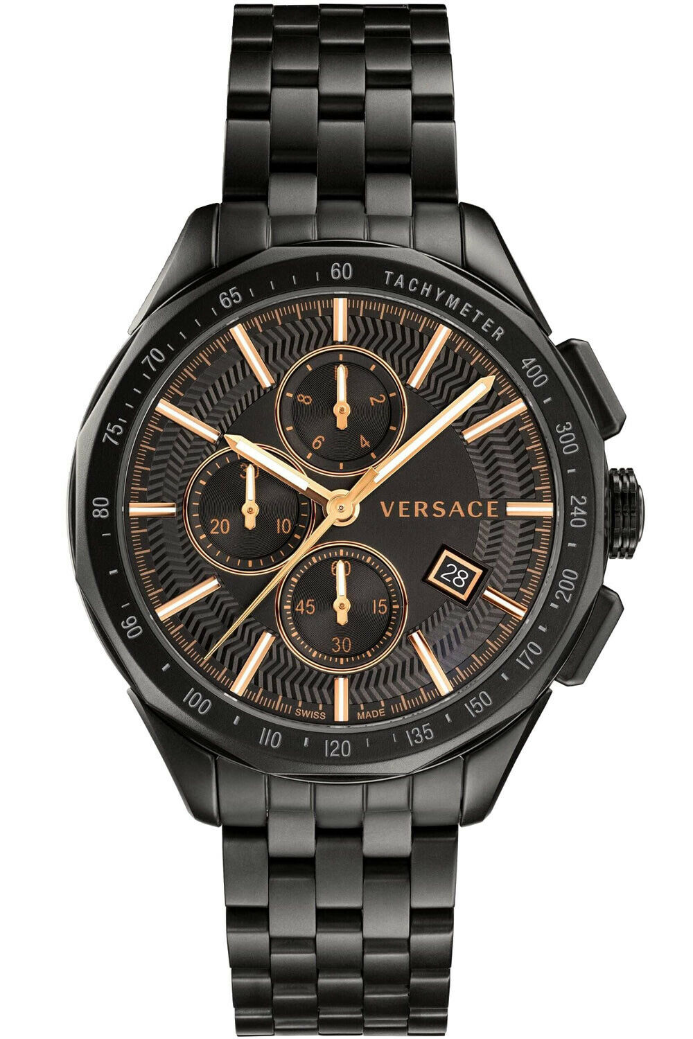 Versace VEBJ00618 นาฬิกาผู้ชาย Glace Chronograph Quartz Swiss Made Men's Watch