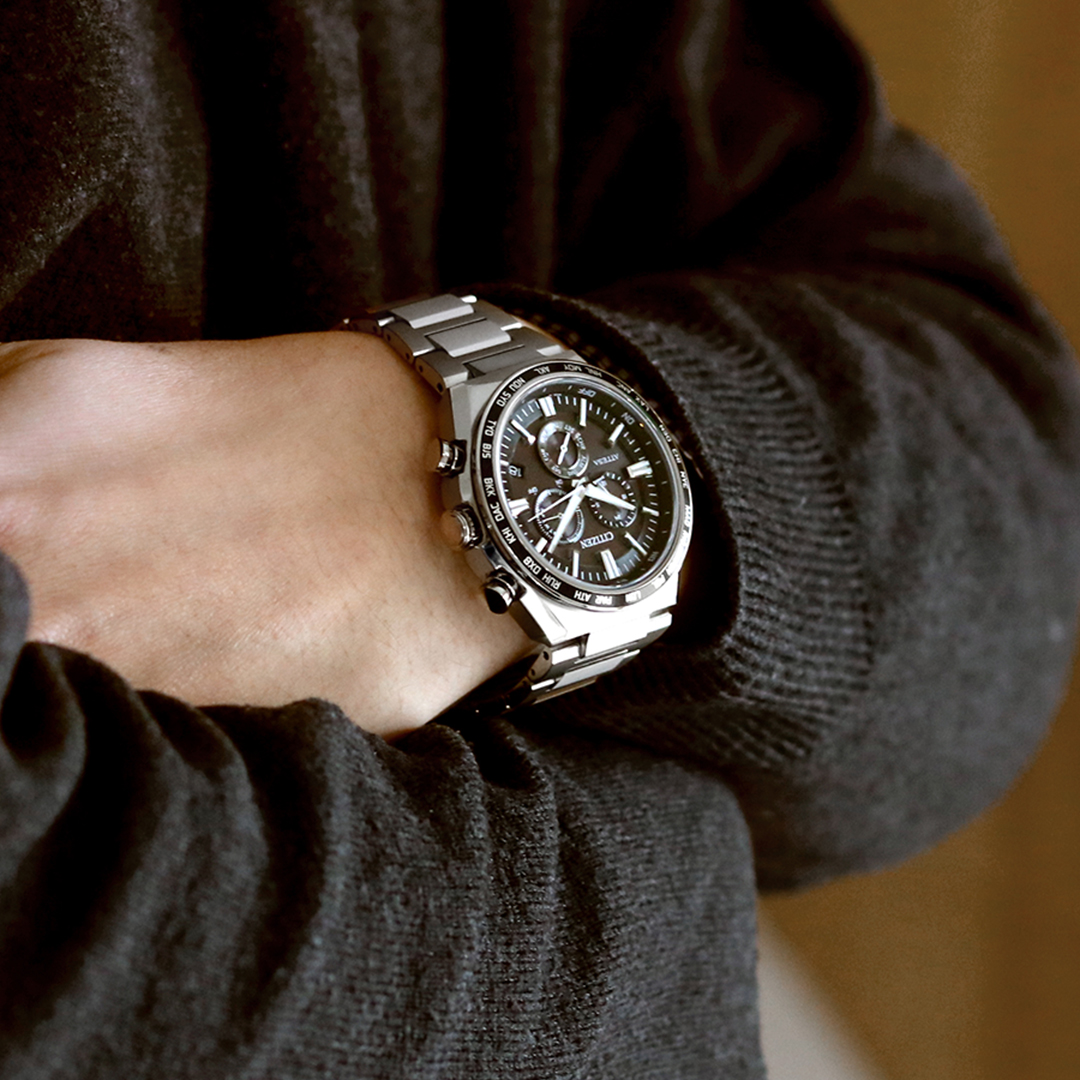 Citizen CB5966-69E นาฬิกาผู้ชาย Attesa Atomic Timekeeping / Super Titanium™ Eco-Drive Men's Watch