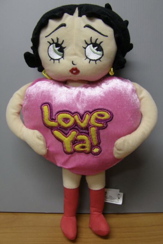 Betty Boop ชุดหัวใจสีชมพู Love Ya! ขนาด 15 นิ้ว (มือสอง)