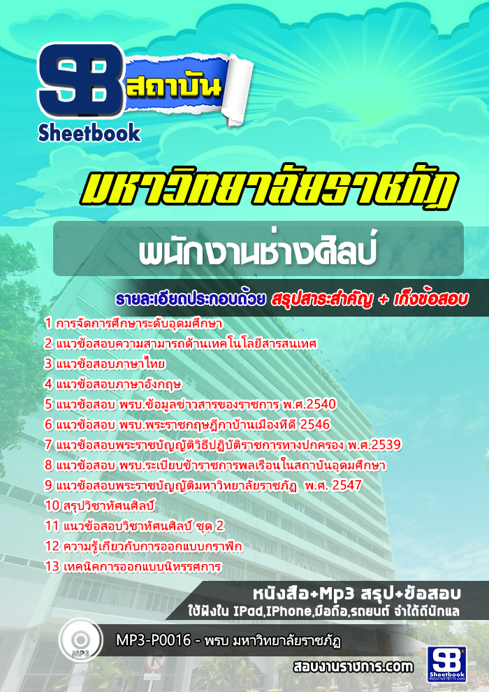 สรุปแนวข้อสอบพนักงานช่างศิลป์ มหาวิทยาลัยราชภัฏ 2568