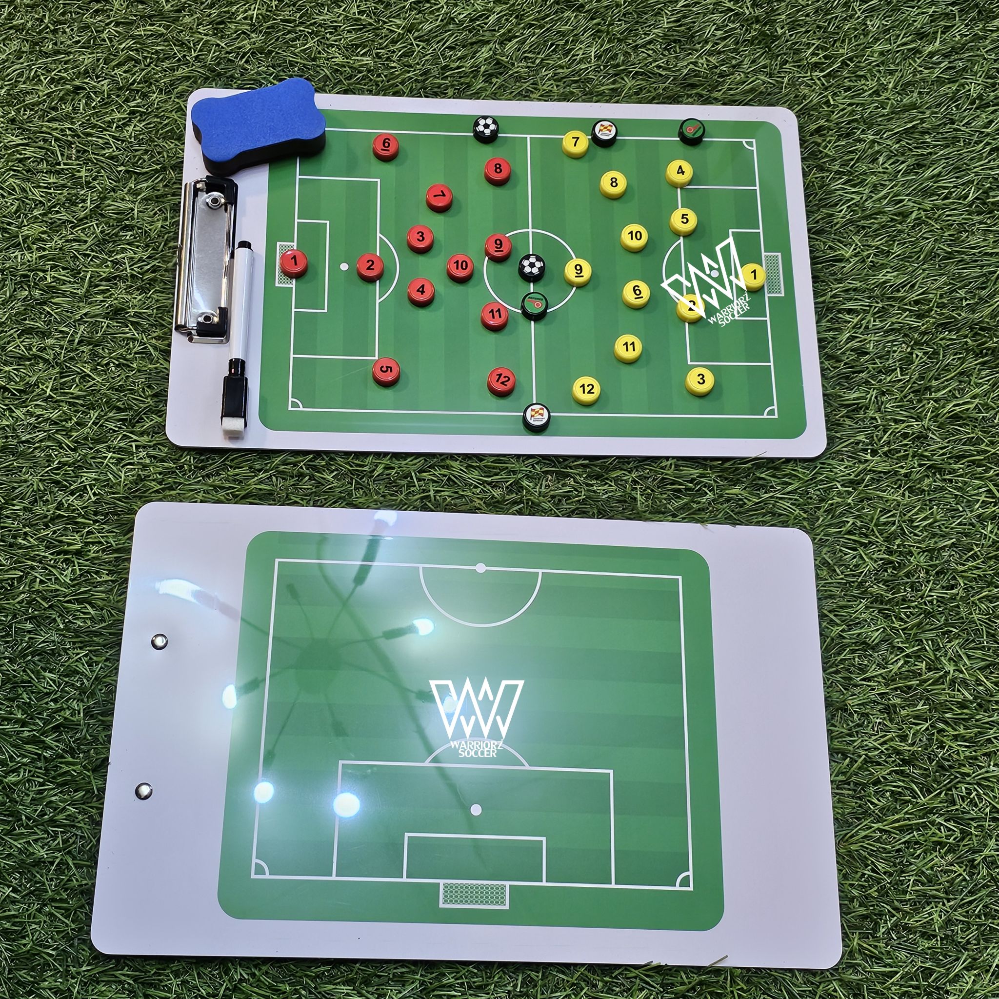 พรีเมี่ยม กระดานวางแผนฟุตบอล พกพา 2หน้า 22x35cm