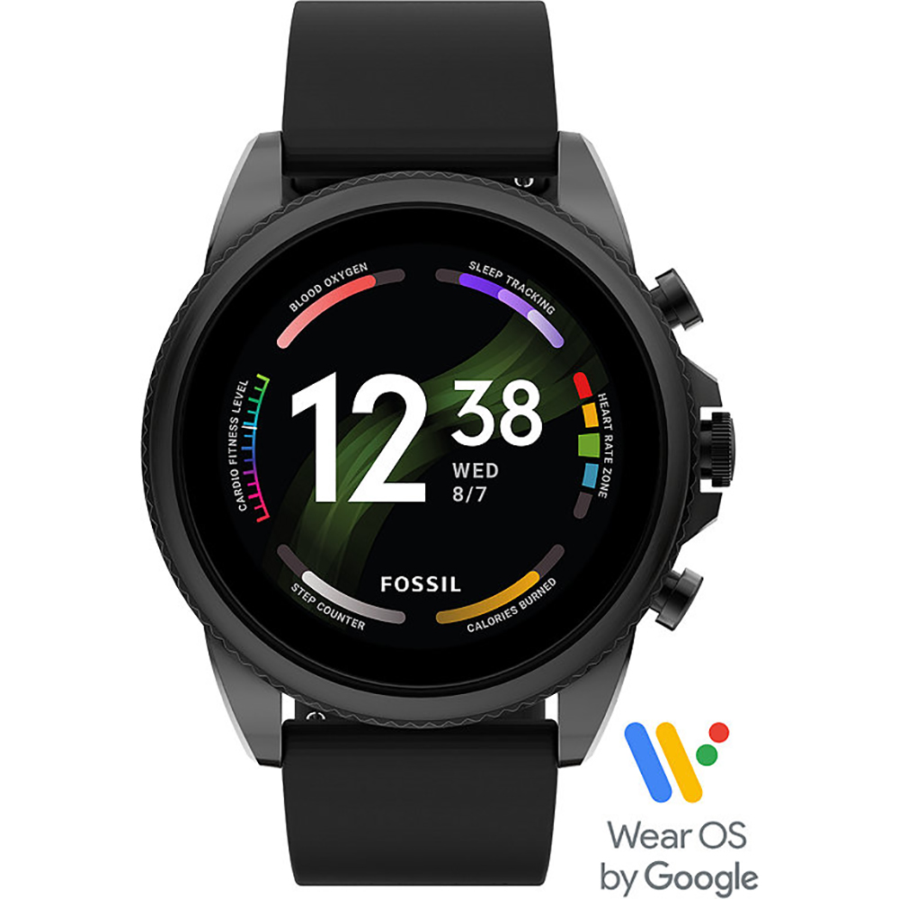 Fossil FTW4061 นาฬิกาผู้ชาย Gen 6 Smartwatch Black Silicone Men's Watch