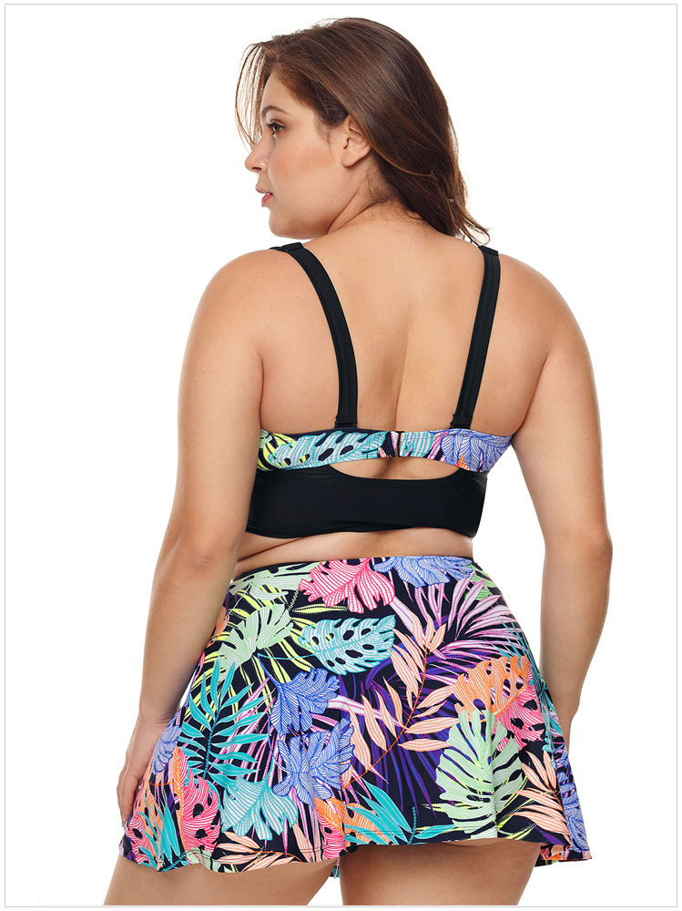 ชุดว่ายน้ำทูพีชคนอ้วน พร้อมส่ง 3xl :ชุดว่ายน้ำไซส์ใหญ่สีดำแต่งลายใบไม้หลากสี กระโปรงติดบิกินี่ด้านในสีสันสดใสแบบสวย sexyมากๆจ้า:รอบอก46-58นิ้ว เอว40-50นิ้ว สะโพก44-58นิ้ว