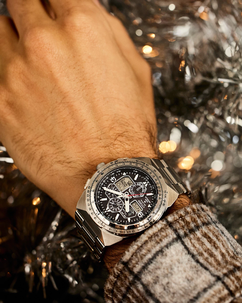 Citizen JY8120-58E นาฬิกาผู้ชาย Promaster Skyhawk A-T Perpetual Chronograph GMT Men's Watch