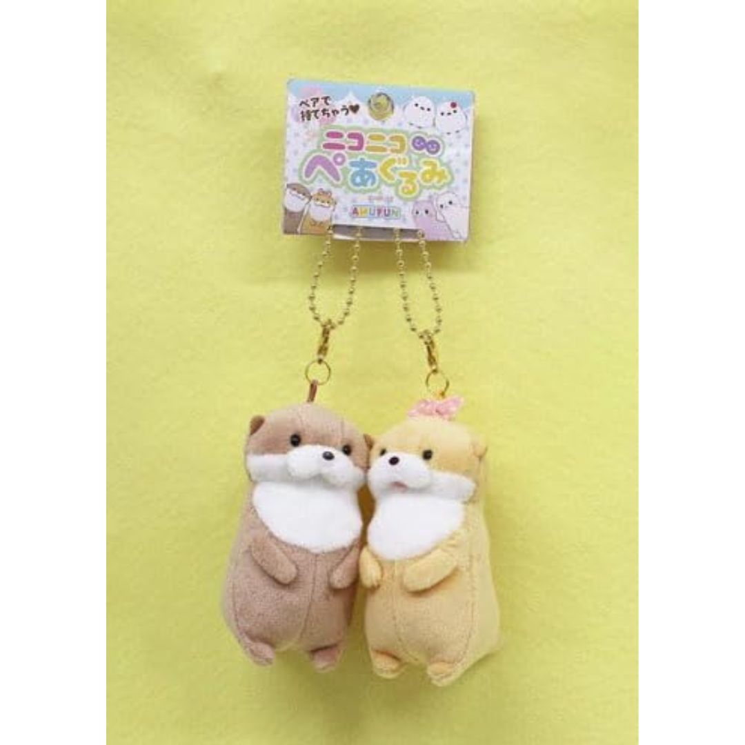 [PRE-ORDER] พวงกุญแจ ตุ๊กตา น้องนาก 2 ตัว คู่กัน Size 8 x 5.5 cm นำเข้าจากญี่ปุ่น Otter Keychain