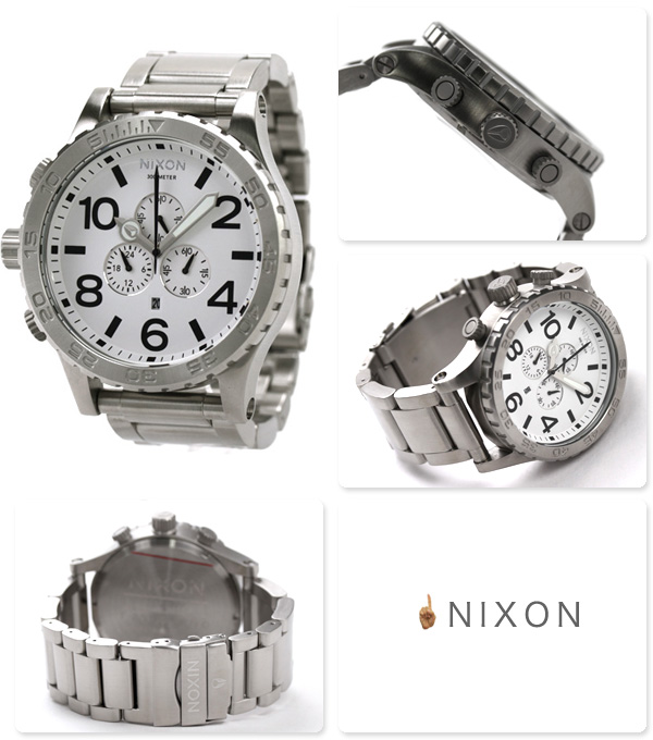 Nixon A083-100-00 นาฬิกาผู้ชาย Nixon รุ่น A083100, 51-30 Chrono Silver White Men's Watch