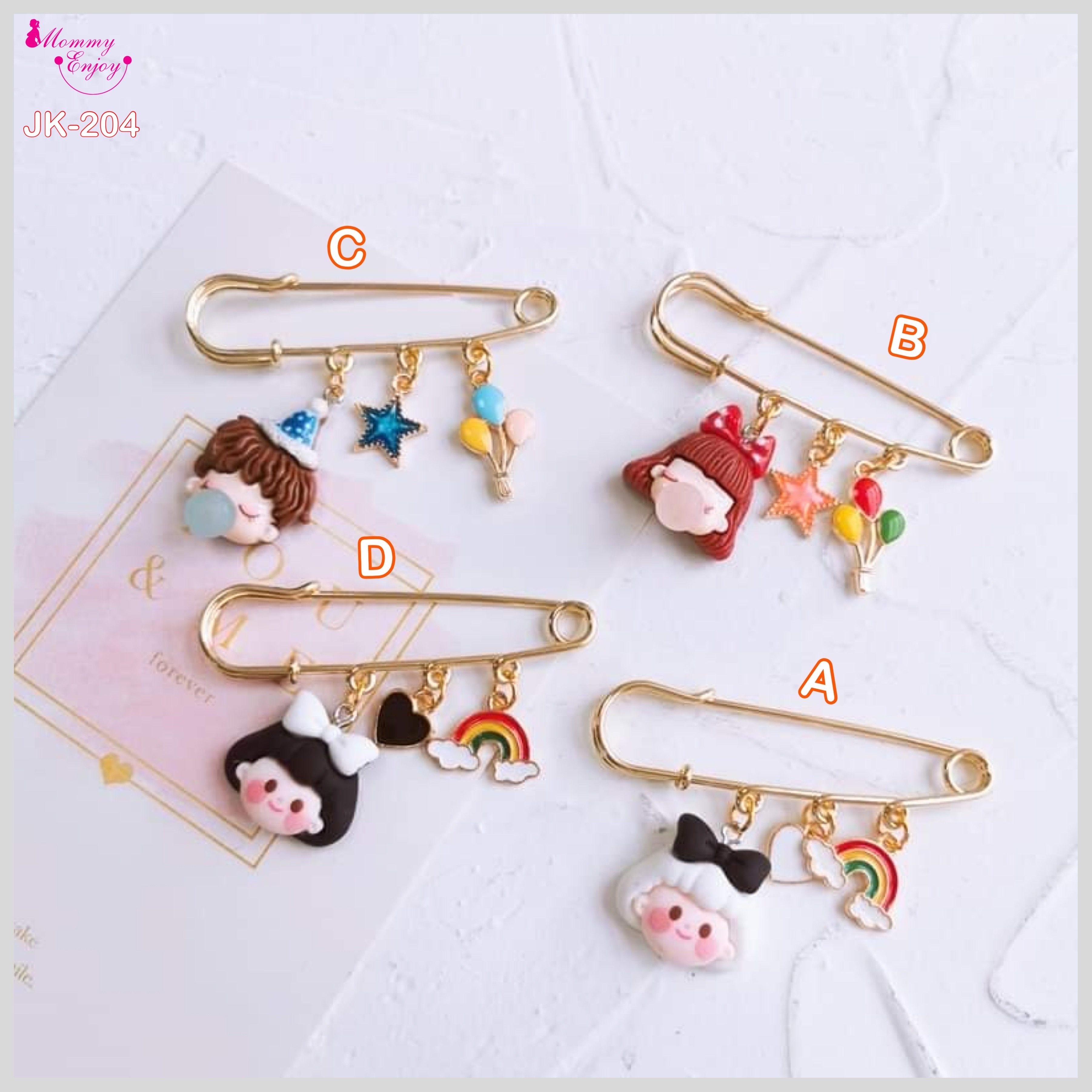 เข็มกลัดติดชุด ติดเพื่อความสวย หรือติดเพื่อความเชื่อสวยลงตัว เซต เด็กน้อย V.1