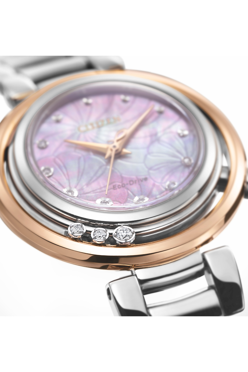 Citizen EM1114-80Y นาฬิกาผู้หญิง Eco-Drive Diamond: 10 Pcs Women's Watch