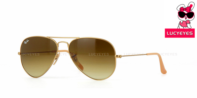 RAYBAN RB3025 112/85 AVIATOR Size 58 กรอบทองด้าน เลนส์น้ำตาลไล่สี