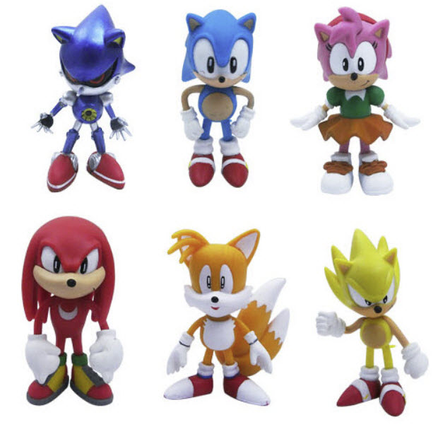 ฟิกเกอร์ตัวการ์ตูนจาก Sonic ชุด 6 ตัว ขนาด 2.25-2.5 นิ้ว