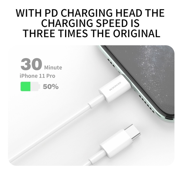 สายชาร์จ Sendem M26 ชาร์จเร็ว 3A TYPE-C to Lightning PD20W ประกันศูนย์ 1 ปี