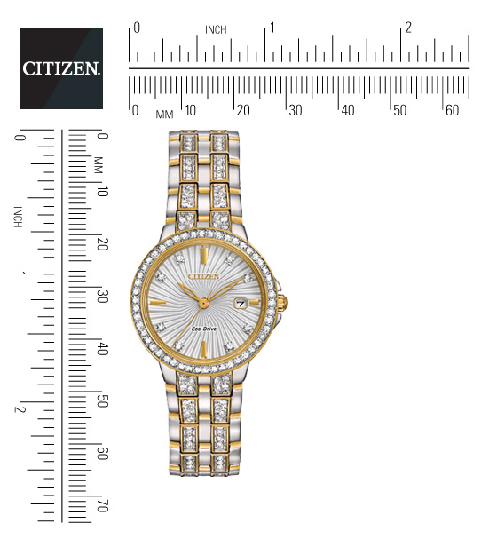 Citizen EW2344-57A นาฬิกาผู้หญิง Eco-Drive Silhouette Crystal Swarovski Women's Watch