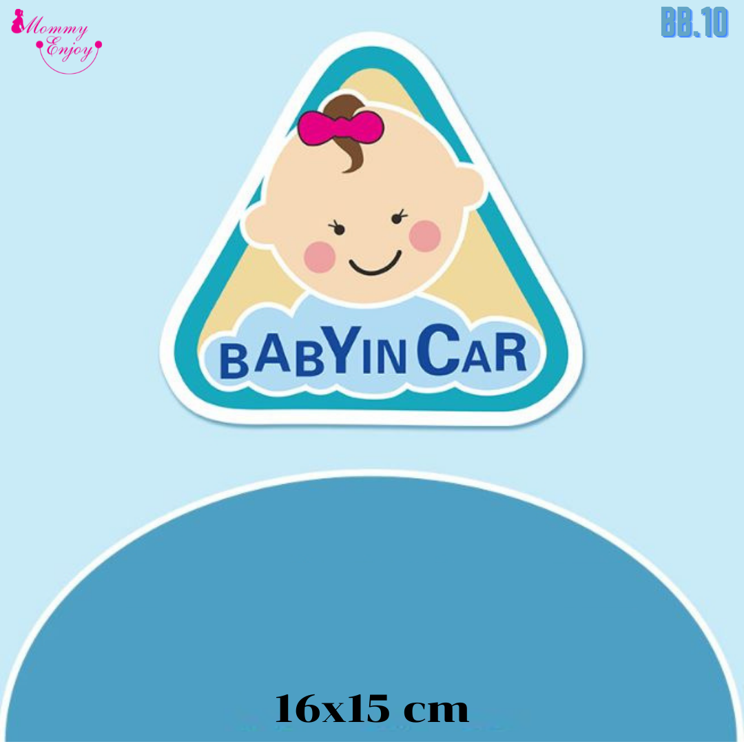 สติ๊กเกอร์ baby in car สติ๊กเกอร์อย่างดี สะท้องแสง เห็นชัดทั้งกลางวันและกลางคืน