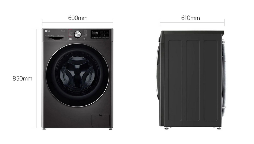 [ผ่อน0%] LG เครื่องซักผ้าฝาหน้า รุ่น FV1412S2B ความจุ12kg. Inverter (ชลบุรีส่งฟรี)