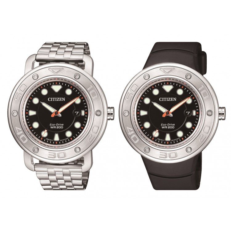 Citizen AW1531-89E นาฬิกาผู้ชาย Eco-Drive Divers Set PU Rubber Strap 200m Men's Watch