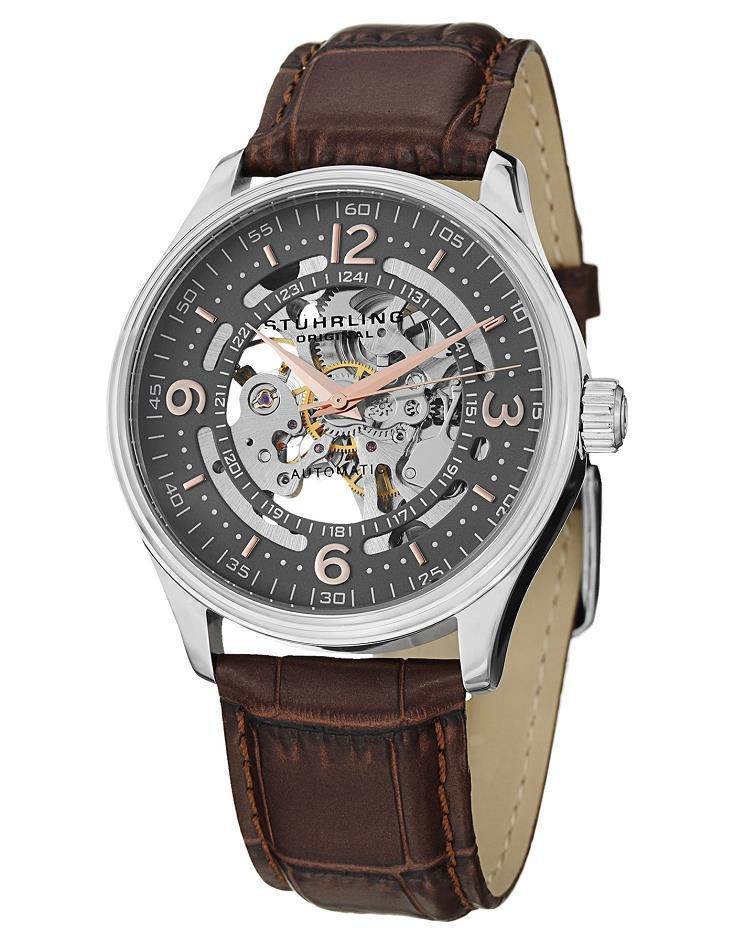 Stuhrling Original 730.02 นาฬิกาผู้ชาย Stuhrling Original รุ่น 730.02, Denmark Automatic Skeleton Men's Watch