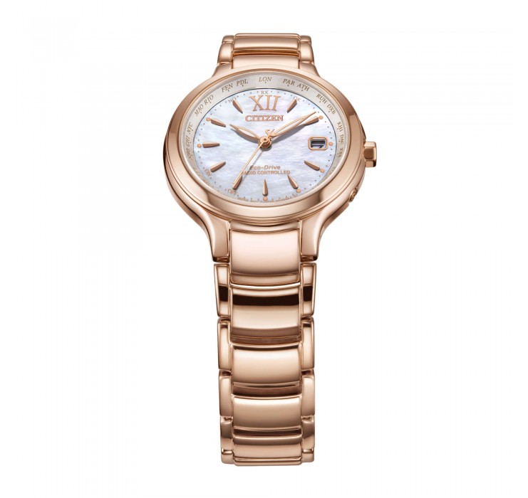 Citizen EC1173-87D นาฬิกาผู้หญิง Eco-Drive Radio Controlled Perpetual World Time Women's Watch