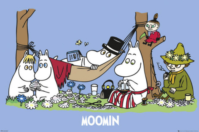 โปสเตอร์ Moomin Picnic ขนาดใหญ่ (ลิขสิทธิ์)