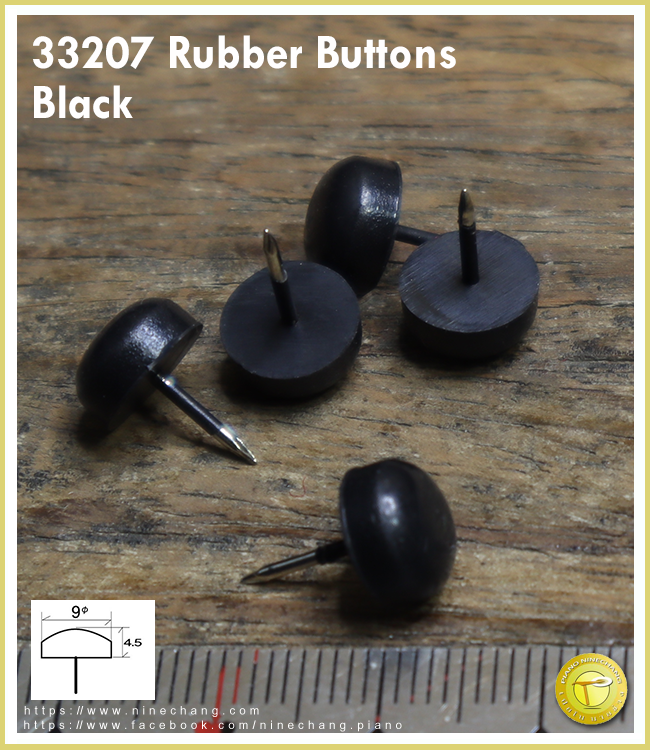 33207 Rubber Buttons Black