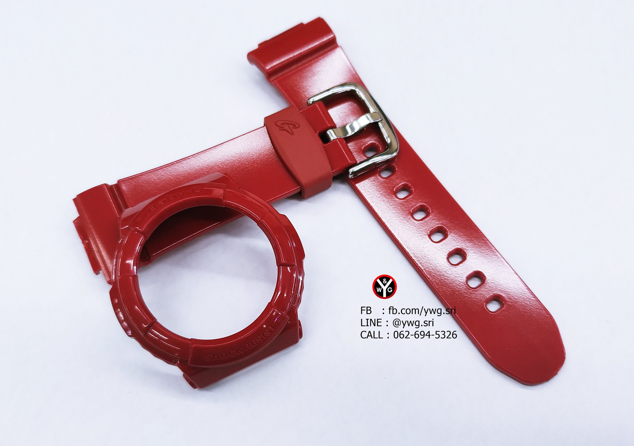 กรอบสาย BABY-G แท้ สีแดงเงา ใส่ได้รับรุ่น BGA-130 ,BGA-131 ,BGA-160 ,BGA-161