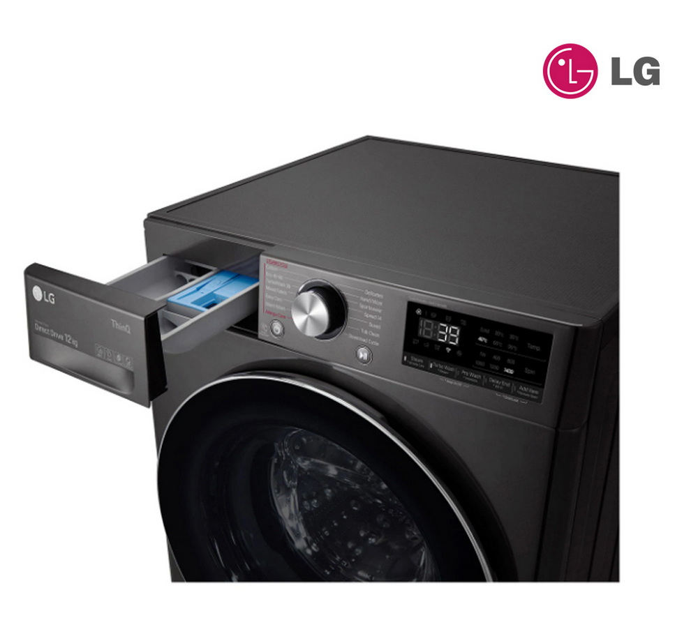 [ผ่อน0%] LG เครื่องซักผ้าฝาหน้า รุ่น FV1412S2B ความจุ12kg. Inverter (ชลบุรีส่งฟรี)