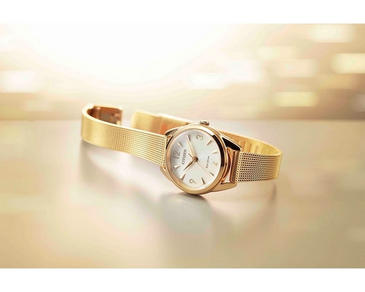 Citizen EM0687-89P นาฬิกาผู้หญิง Eco-Drive Gold-Tone Women's Watch