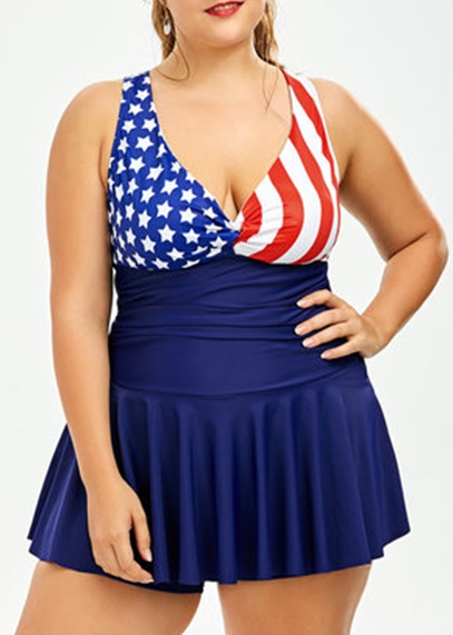 ชุดว่ายน้ำคนอ้วน พร้อมส่ง :ชุดว่ายน้ำไซส์ใหญ่สีน้ำเงินแต่งลายธงชาติและสายไขว้ด้านหลัง มีกางเกงขาสั้นใส่ด้านในแบบสวย sexyมากๆจ้า:รอบอก44-54นิ้ว เอว42-52นิ้ว สะโพก46-60นิ้ว