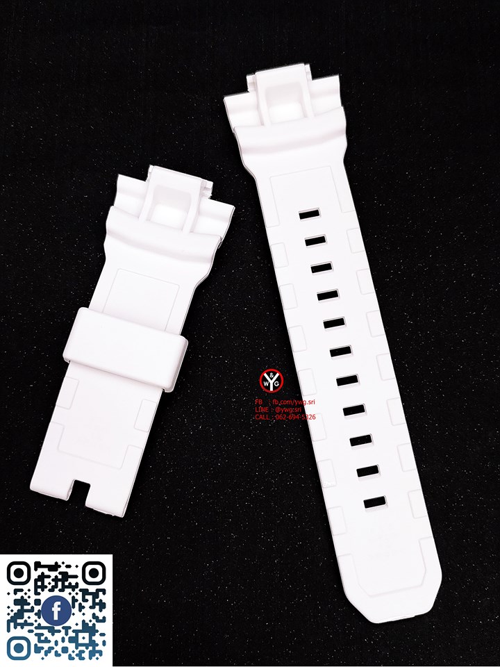 กรอบสาย G-SHOCK แท้ สีขาวเงาฟร้อนดำ(สาย1รู) ใส่ได้รับรุ่น GA-150 ,GA-300 ,GA-310