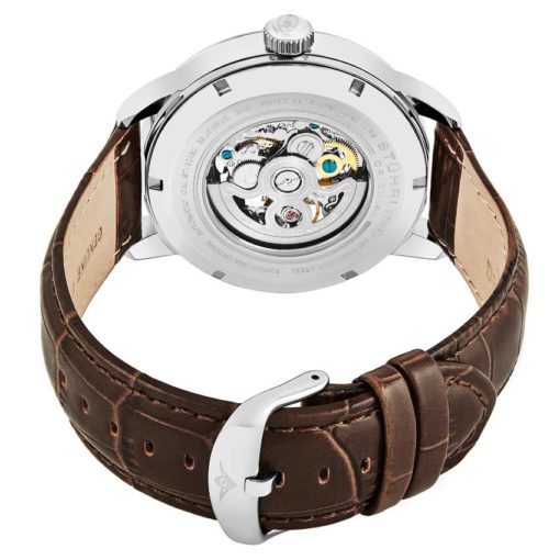 Stuhrling Original 574.03 นาฬิกาผู้ชาย Stuhrling Original รุ่น 574.03, Executive II Stainless Steel Genuine Leather Strap Men's Watch