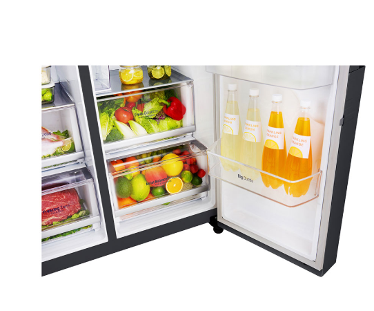 LG ตู้เย็น ไซด์บายไซด์ 21.7 คิว สีดำโลหะ หรูหรา InstaView Door-in-Door รุ่น GC-X247CKAV (ชลบุรี ส่งฟรี)